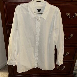 Talbots Classic White Button-Down Shirt with Pearl Buttons